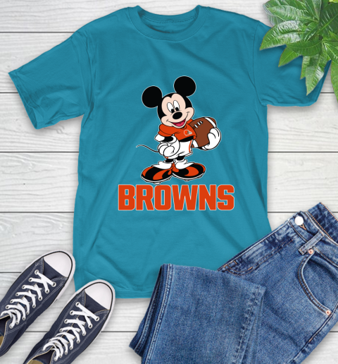 NFL Football Cleveland Browns Cheerful Mickey Mouse Shirt T-Shirt 9