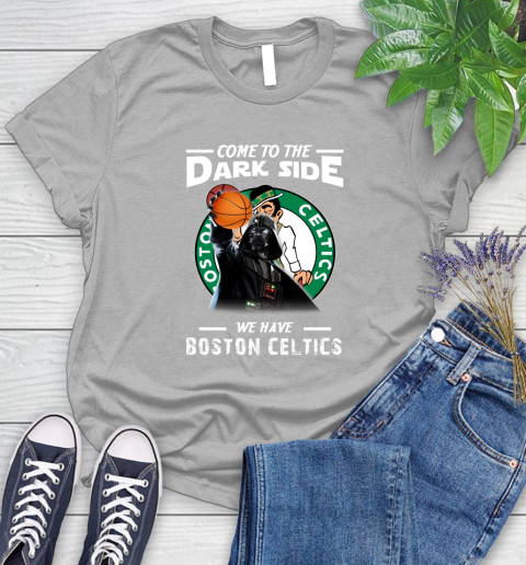 NBA Come To The Dark Side We Have Boston Celtics Star Wars Darth Vader Basketball Women's T-Shirt 5