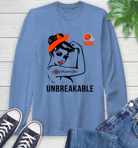 NFL Cleveland Browns Girl Unbreakable Football Sports Long Sleeve T-Shirt 10
