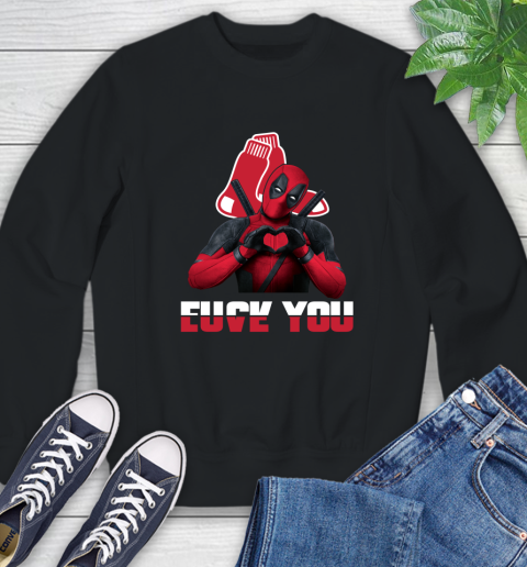 MLB Boston Red Sox Deadpool Love You Fuck You Baseball Sports Sweatshirt