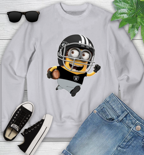 NFL Oakland Raiders Minions Disney Football Sports Youth Sweatshirt 4