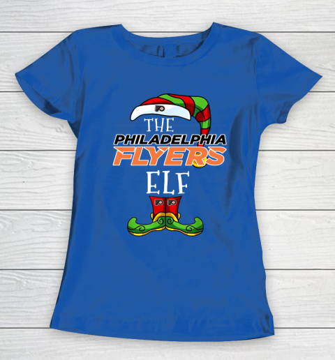 Philadelphia Flyers Christmas ELF Funny NHL Women's T-Shirt 8