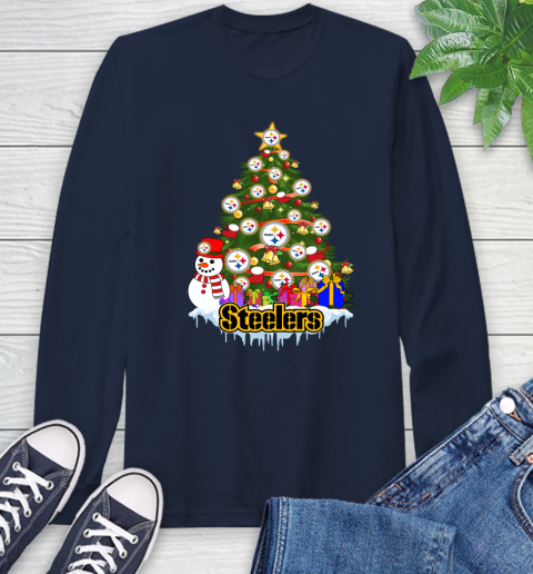 Pittsburgh Steelers Merry Christmas NFL Football Sports Long Sleeve T-Shirt 4