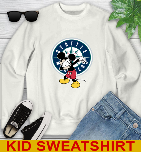 Seattle Mariners MLB Baseball Dabbing Mickey Disney Sports Youth Sweatshirt