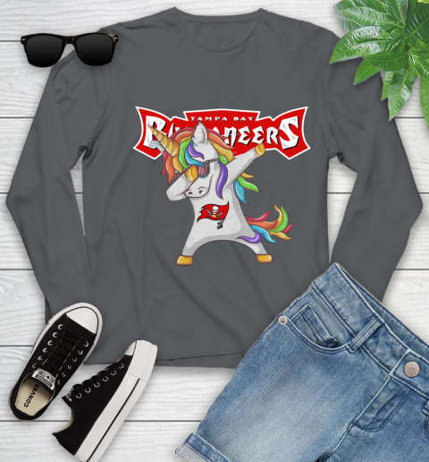 Tampa Bay Buccaneers NFL Football Funny Unicorn Dabbing Sports Youth Long Sleeve 8