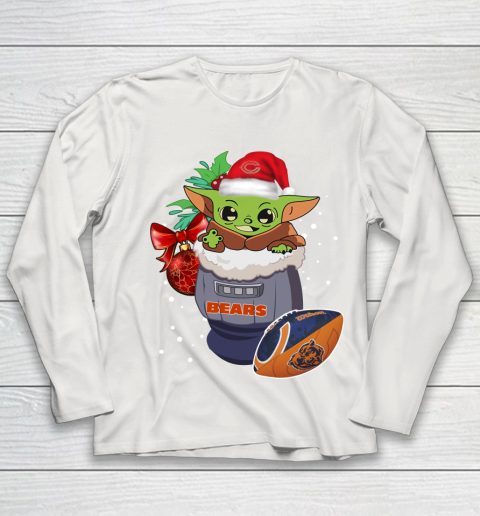 Chicago Bears Christmas Baby Yoda Star Wars Funny Happy NFL Youth Long Sleeve 11
