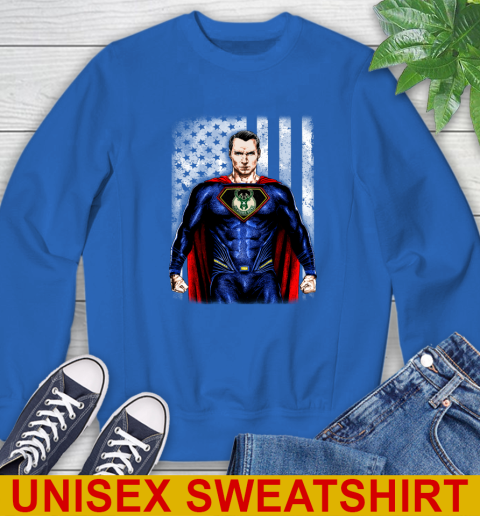 NBA Basketball Milwaukee Bucks Superman DC Shirt Sweatshirt 12 NBA Basketball Milwaukee Bucks Superman DC Shirt Sweatshirt - Image 12