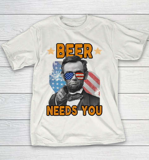 Beer Lover Shirt 4th Of July Beer Lincoln Usa Merica Youth T-Shirt