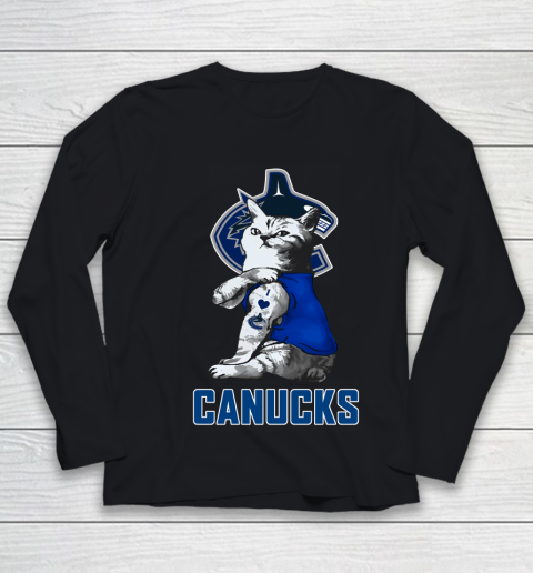 NHL My Cat Loves Vancouver Canucks Hockey Youth Long Sleeve