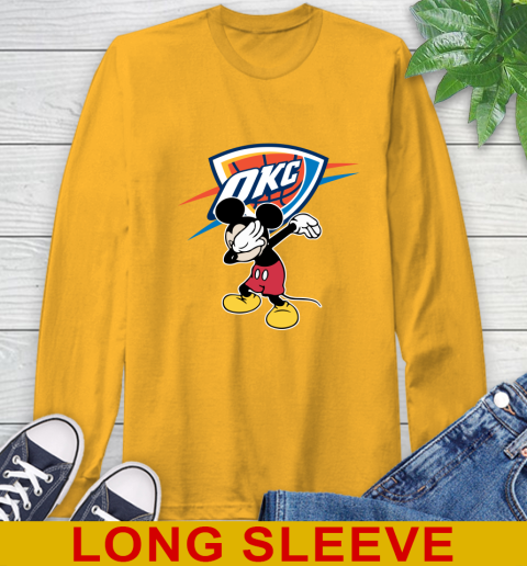 Oklahoma City Thunder NBA Basketball Dabbing Mickey Disney Sports Long Sleeve T-Shirt 3