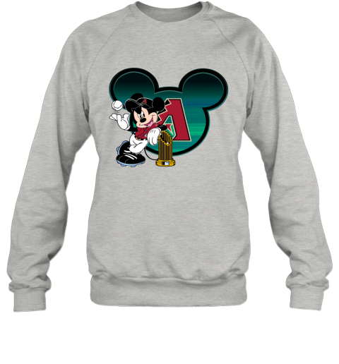MLB Arizona Diamondbacks The Commissioner's Trophy Mickey Mouse Disney Baseball T Shirt EsX9I80puEl sweatshirt 35 95 151514 front ash