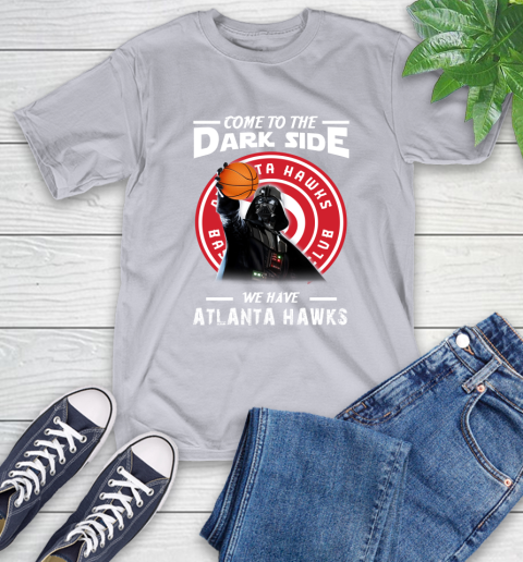 NBA Come To The Dark Side We Have Atlanta Hawks Star Wars Darth Vader Basketball T-Shirt 6