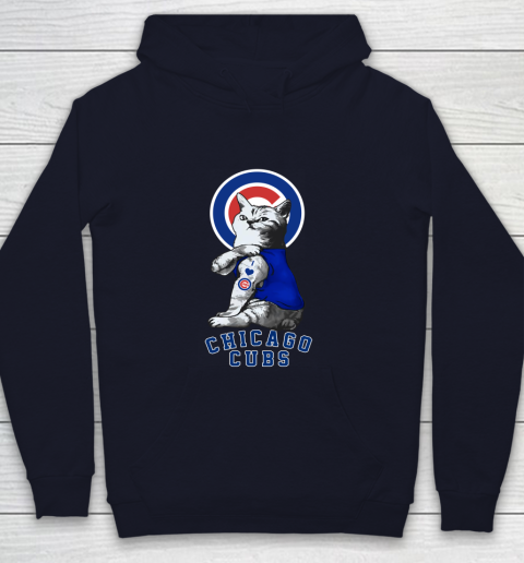 MLB Baseball My Cat Loves Chicago Cubs Youth Hoodie 2