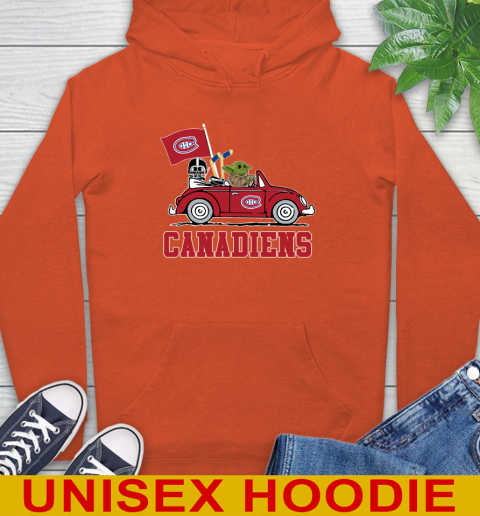 NHL Hockey Montreal Canadiens Darth Vader Baby Yoda Driving Star Wars Shirt Hoodie 5