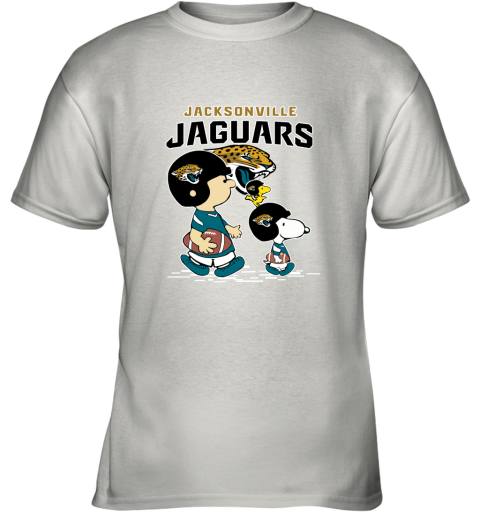 Jacksonville Jaguars Let's Play Football Together Snoopy NFL Youth T-Shirt