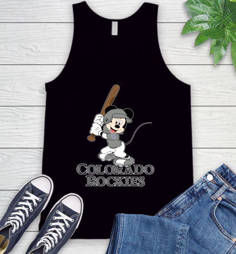 MLB Baseball Colorado Rockies Cheerful Mickey Mouse Shirt Tank Top