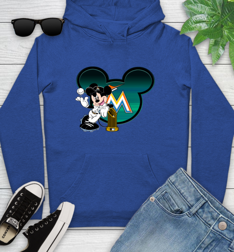 MLB Miami Marlins The Commissioner's Trophy Mickey Mouse Disney Youth Hoodie 9