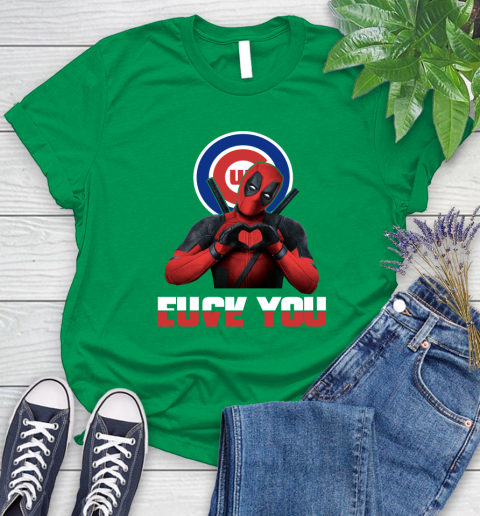MLB Chicago Cubs Deadpool Love You Fuck You Baseball Sports Women's T-Shirt 9
