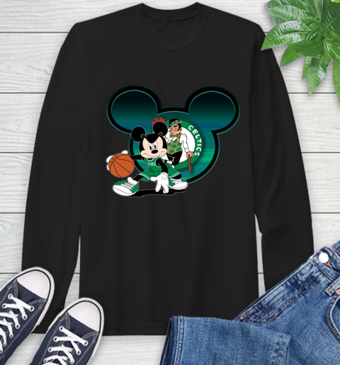 NBA Boston Celtics Mickey Mouse Disney Basketball Long Sleeve T-Shirt 2