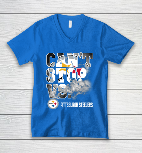 NFL Pittsburgh Steelers Can't Stop Vs V-Neck T-Shirt 5