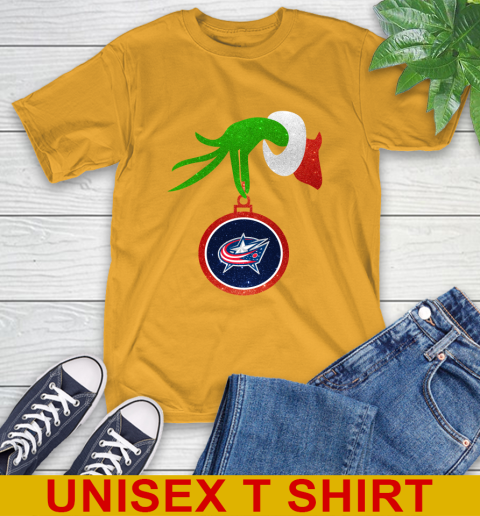Columbus Blue Jackets Grinch Merry Christmas NHL Hockey T-Shirt 3