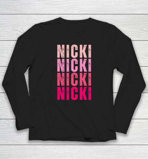 Nicki I Love Nicki Vintage Personalized Name Long Sleeve T-Shirt