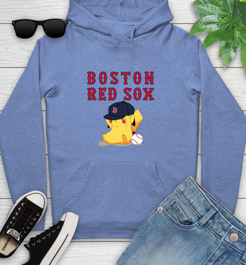 MLB Pikachu Baseball Sports Boston Red Sox Youth Hoodie 12