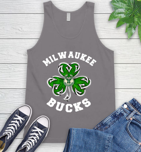 NBA Milwaukee Bucks Three Leaf Clover St Patrick's Day Basketball Sports Tank Top 6