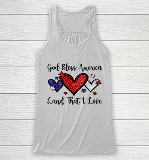 God Bless America Land That I Love Cute Patriotic Christian Racerback Tank