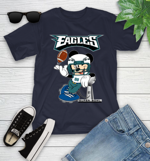 NFL Philadelphia Eagles Mickey Mouse Disney Super Bowl Football T Shirt Youth T-Shirt 3