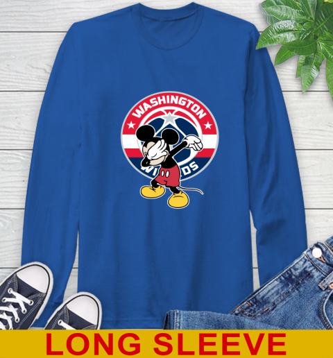 Washington Wizards NBA Basketball Dabbing Mickey Disney Sports Long Sleeve T-Shirt 9