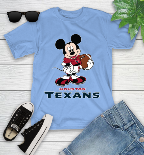 NFL Football Houston Texans Cheerful Mickey Mouse Shirt Youth T-Shirt 11