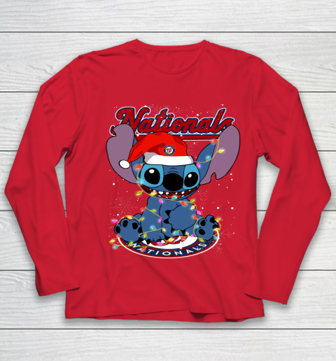 Washington Nationals MLB noel stitch Baseball Christmas Youth Long Sleeve 7