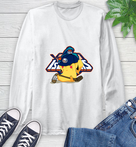 NHL Pikachu Hockey Sports New York Islanders Long Sleeve T-Shirt