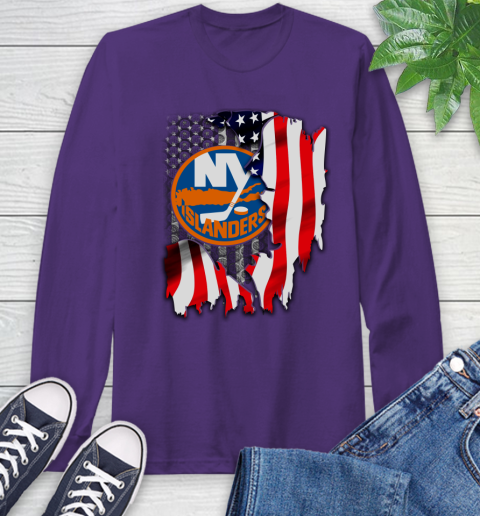 New York Islanders NHL Hockey American Flag Long Sleeve T-Shirt 5