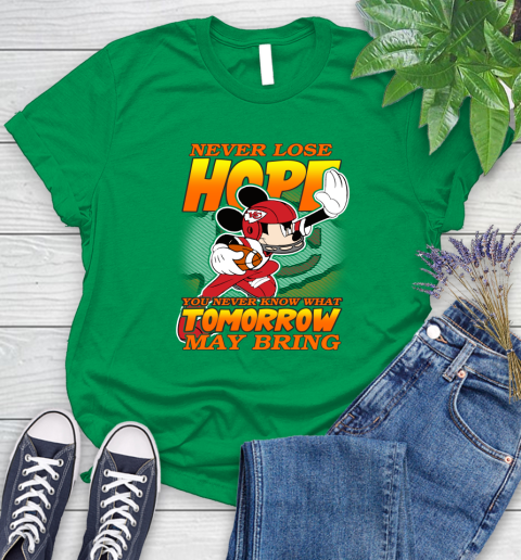 Kansas City Chiefs NFL Football Mickey Disney Never Lose Hope Women's T-Shirt 9