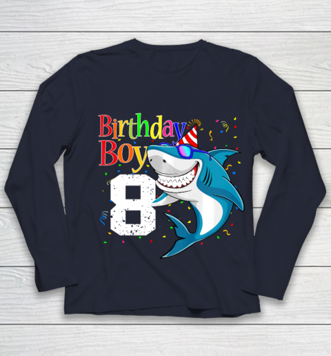 Kids 8th Birthday Boy Shark Shirts 8 Jaw Some Four Tees Boys 8 Years Old Youth Long Sleeve 2
