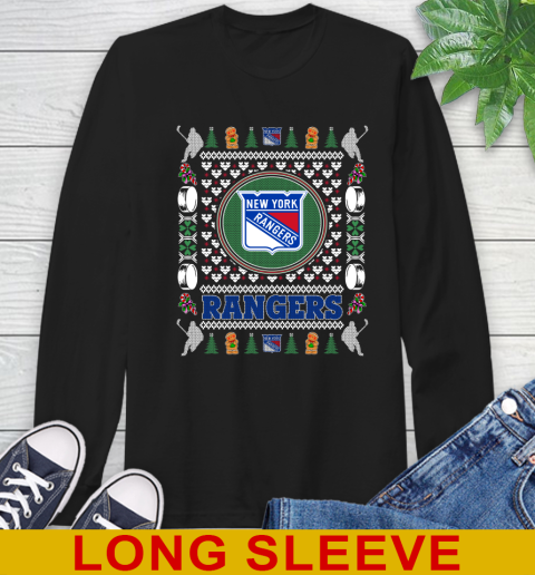 New York Rangers Merry Christmas NHL Hockey Loyal Fan Long Sleeve T-Shirt