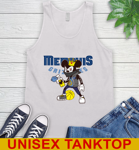 Memphis Grizzlies NBA Basketball Mickey Peace Sign Sports Tank Top