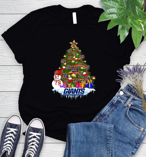 New York Giants Merry Christmas NFL Football Sports Women's T-Shirt 2