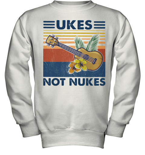 Music Ukes Not Nukes Flowers Vintage Youth Sweatshirt