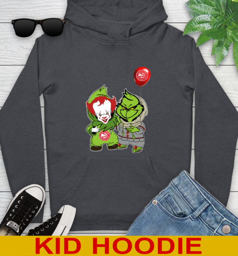 Atlanta Hawks Baby Pennywise Grinch Christmas NBA Basketball Youth Hoodie 9