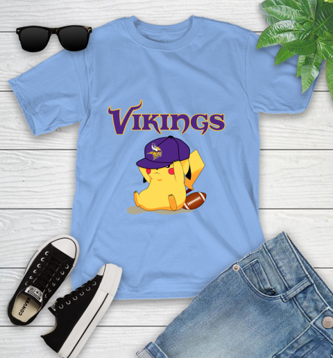 NFL Pikachu Football Sports Minnesota Vikings Youth T-Shirt 11