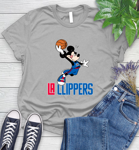 NBA Basketball LA Clippers Cheerful Mickey Mouse Shirt Women's T-Shirt 5