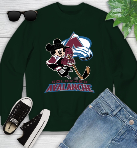 NHL Colorado Avalanche Mickey Mouse Disney Hockey T Shirt Youth Sweatshirt 10