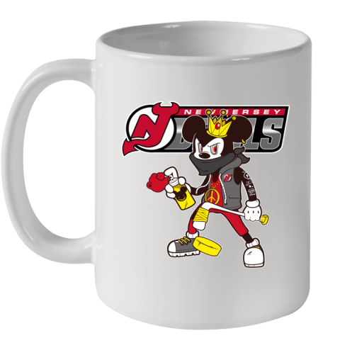New Jersey Devils NHL Hockey Mickey Peace Sign Sports Ceramic Mug 11oz