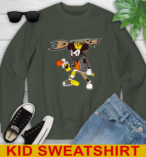 Anaheim Ducks NHL Hockey Mickey Peace Sign Sports Youth Sweatshirt 9