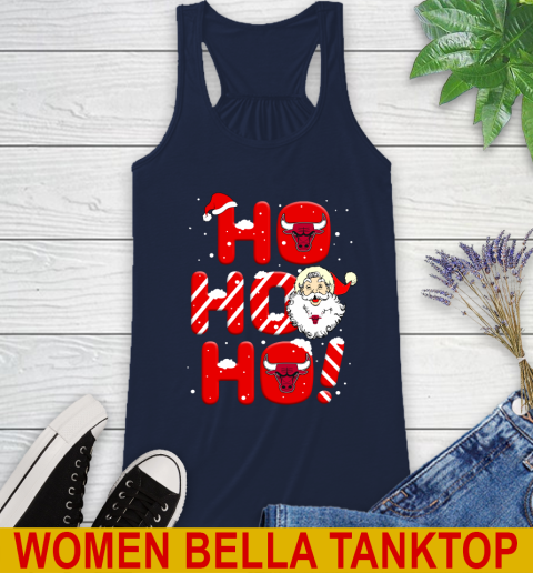 Chicago Bulls NBA Basketball Ho Ho Ho Santa Claus Merry Christmas Shirt Racerback Tank 9
