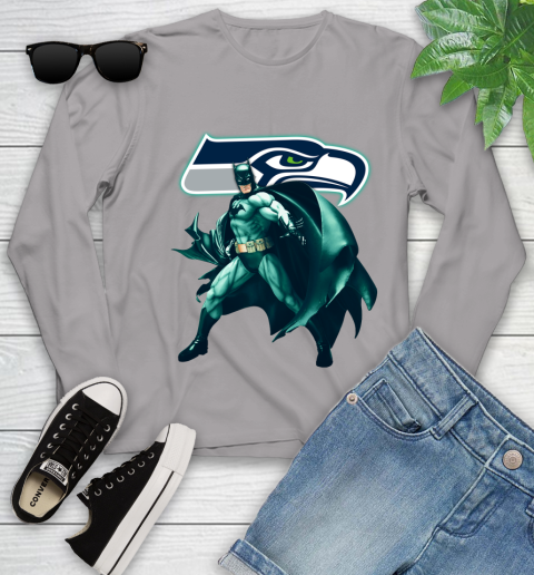 NFL Batman Football Sports Seattle Seahawks Youth Long Sleeve 5