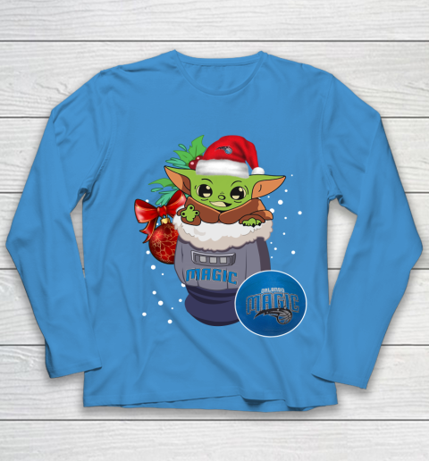 Orlando Magic Christmas Baby Yoda Star Wars Funny Happy NBA Youth Long Sleeve 7